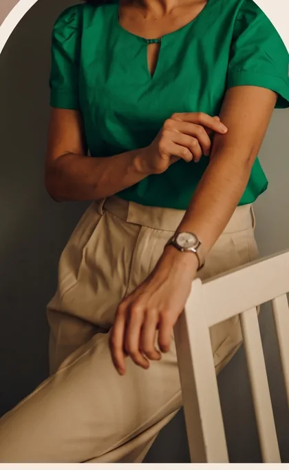 Detalle de la Blusa Dayana verde